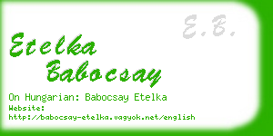 etelka babocsay business card